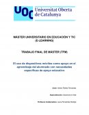 EL USO DE DISPOSITIVOS MÓVILES COMO APOYO EN EL APRENDIZAJE DEL ALUMNADO CON NECESIDADES ESPECÍFICAS DE APOYO EDUCATIVO