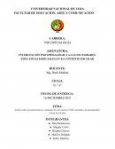 INTERVENCIÓN PSICOPEDAGÓGICA A LAS NECESIDADES EDUCATIVAS ESPECIALES EN EL CONTEXTO ESCOLAR