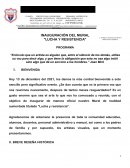 PROGRAMA PARA INAUGURAR MURAL. “LUCHA Y RESISTENCIA”