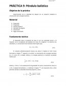 Física. Práctica : Péndulo balístico
