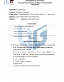 MODELOS PARADIGMÁTICOS DE LA HISTORIA DE LA EDUCACIÓN