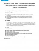 Proyecto: Niñas, niños y adolescentes refugiados y migrantes en entornos protectores y afectivos