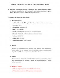 GESTION DE LAS ORGANIZACIONES. Página 1