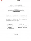 PROPUESTA PARA LA CREACIÓN DE UNA MICROEMPRESA DE PRODUCCION SOCIAL
