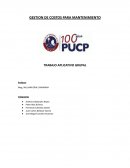 GESTION DE COSTOS PARA MANTENIMIENTO