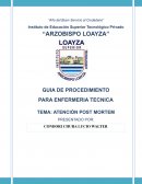 ATENCIÓN POST -MORTEN