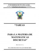 TAREAS PARA LA MATERIA DE MATEMÁTICAS DISCRETAS