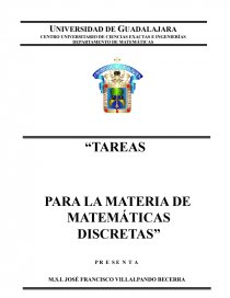 TAREAS PARA LA MATERIA DE MATEMÁTICAS DISCRETAS. Página 1