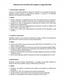 Objetivos área de Operación Logística y seguridad 2022