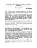 RESEÑA CRÍTICA "PAULO FREIRE MÁS QUE NUNCA. UNA BIOGRAFÍA FILOSÓFICA"