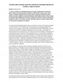 Consulta sobre situación actual de la división de actividades laborales en Ecuador y rango de salarios