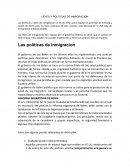 LEYES Y POLITICAS DE INMIGRACION