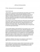 Artículo de divlgación Factores del aprendizaje