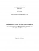 Empleo de las Fuerzas Armadas del Ecuador durante la pandemia del COVID- 19 en el año 2020