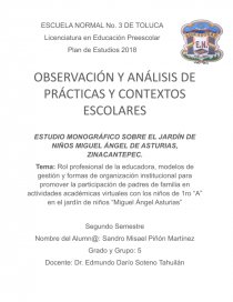Observación y análisis de prácticas y contextos escolares. Página 1