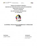 Algoritmos, tipos de datos fundamentales y operaciones asociadas
