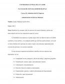 Identificar los conceptos sobre los procesos de recursos humanos, realizar una autoevaluación del nivel de comprensión según la Lectura