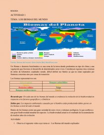 Hoja De Trabajo Sobre Los Biomas Del Mundo Biomas Para Primero De