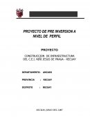PROYECTO DE PRE INVERSION A NIVEL DE PERFIL