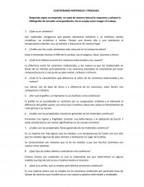 CUESTIONARIO MATERIALES Y PROCESOS. Página 1
