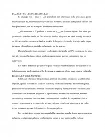 DIAGNOSTICO GRUPAL PREESCOLAR. Página 1