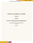 TAREA 1 Escrito “La importancia de la administración”
