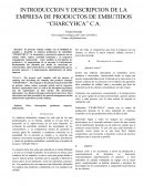 INTRODUCCION Y DESCRIPCION DE LA EMPRESA DE PRODUCTOS DE EMBUTIDOS “CHARCYHCA” C.A