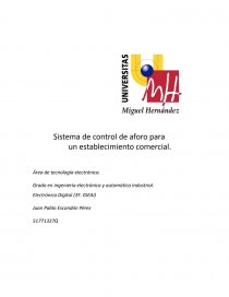 Sistema de control de aforo para un establecimiento comercial. Página 1