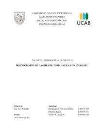 Diseño básico de una obra de toma en presa de tierra. Página 1