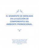EL SEGMENTO DE MERCADO EN LA ELECCIÓN DE COMPONENTES DEL AMBIENTE PROMOCIONAL