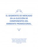 EL SEGMENTO DE MERCADO EN LA ELECCIÓN DE COMPONENTES DEL AMBIENTE PROMOCIONAL