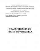TRANSFERENCIA DE PODER EN VENEZUELA