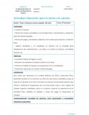 Actividad: Educación para la salud y en valores