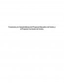 Funciones y/o Características del Proyecto Educativo de Centro y el Proyecto Curricular de Centro