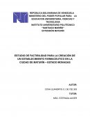 ESTUDIO DE FACTIBILIDAD PARA LA CREACIÓN DE UN ESTABLECIMIENTO FARMACEUTICO EN LA CIUDAD DE MATURÍN – ESTADO MONAGAS