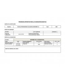 PROGRAMA OPERATIVO PARA LA PLANEACIÓN DIDÁCTICA. Página 1