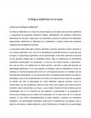 ENFOQUE SISTEMICO EN EL AULA