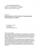 Aproximación al Curriculum: Concepciones Curriculares y Fuentes