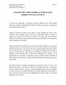ANALISIS DEL VIDEO SOBRE EL MEDICO QUE SOBREVIVIVO AL COVID-19