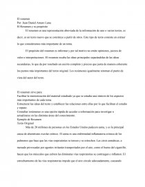 El Resumen y su propósito. Página 1