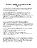 Importancia de la comunicación en las empresas