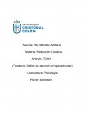 TDAH (Trastorno Déficit de atención e hiperactividad)