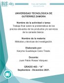 Trabajo final sobre la problemática de los precios elevados de los productos y/o servicios de la canasta básica