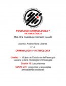 Objeto de Estudio de la Psicología General y de la Psicología Criminológica