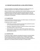 CONCEPTUALIZACIÓN DE LA SOLUCION TECNICA