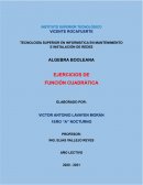 EJERCICIOS FUNCIÓN CUADRÁTICA
