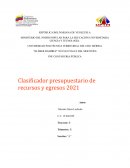 Clasificador presupuestario de recursos y egresos 2021