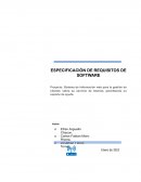 ESPECIFICACIÓN DE REQUERIMIENTOS DE SOFTWARE