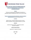 Técnicas de marketing para la exportación de productos no perecibles durante la pandemia del COVID-19 en el Perú en 2020