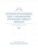 ORGANIZACIÓN. ACTIVIDADES, TAREAS Y PROCESOS